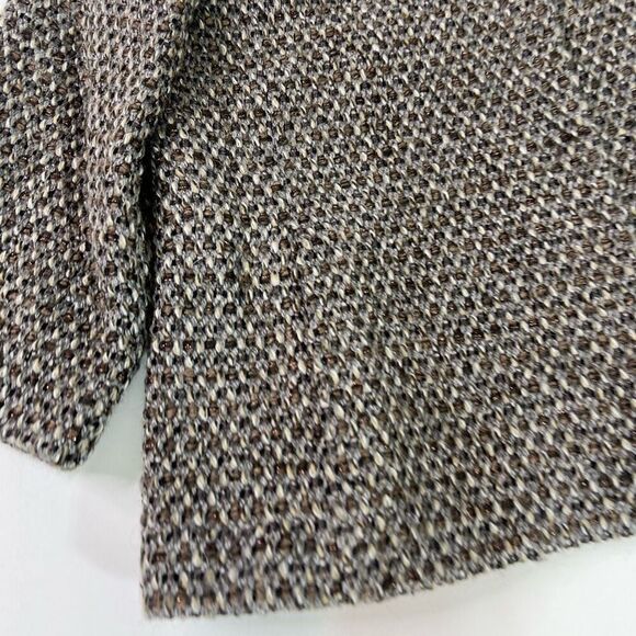 Eileen Fisher Sweater Womens PM Brown Cropped Knit Wool Alpaca Snap Front - Picture 2 of 12